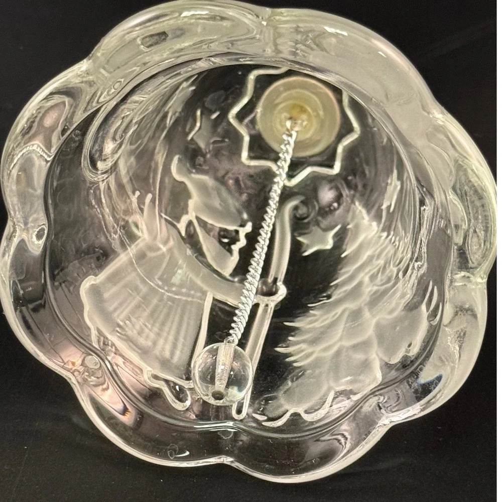 RCR Royal Crystal Rock Italy Lead Crystal Bell Santa Christmas Tree Frosted Star